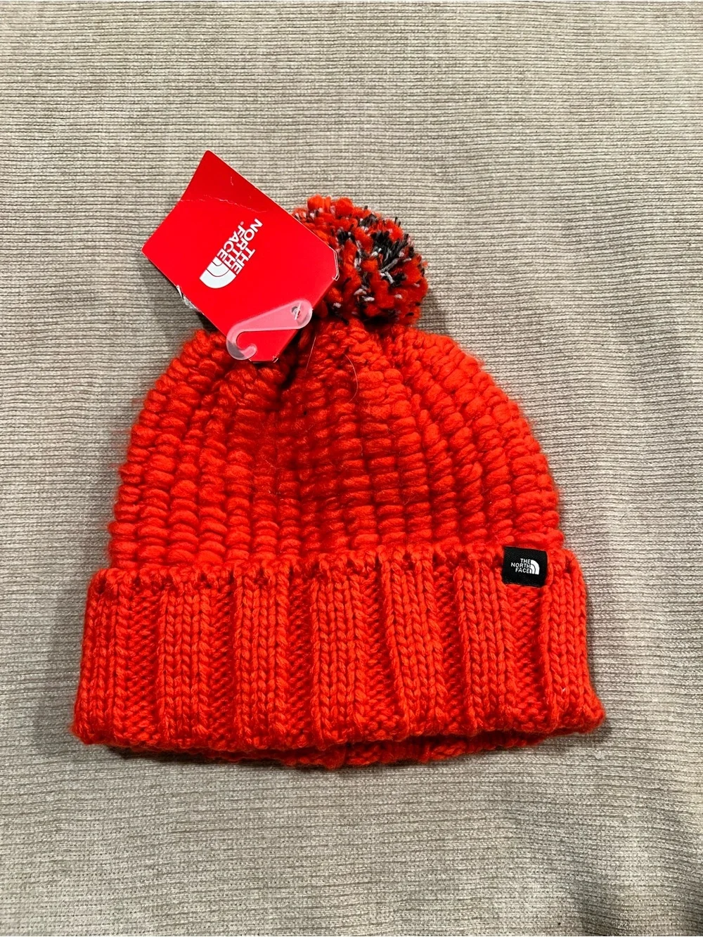 The North Face Red Pom Beanie NWT